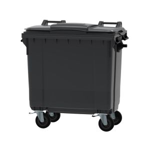 Container 770 liter vlak deksel, grijs