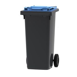Container grijs/blauw, 120 liter
