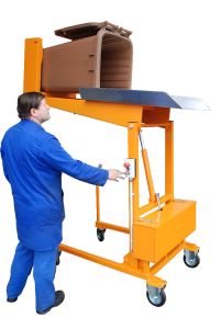 Kantelaar voor minicontainer, electrohydraulisch 12V, gelakt