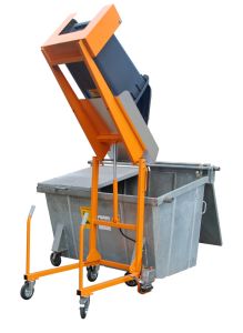 Kantelaar voor minicontainer met voetpomp, gelakt